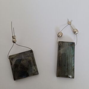 Rectangular Stone Dangle Earrings